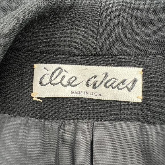 Vintage 80s Ilie Wacs Double Breasted Blazer Black Bergdorf Goodman - Picture 3 of 8